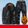 Men's Fall and Winter Padded and Thickened Suit Men's Wear Cold Suit + Pants Two-piece Set