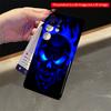 2DFlat Samsung Phone Case Blue Flame Skull Phone Case Applicable To Galaxy S23 S24 S25ULTRA S26 A12 A14 A15 A16 A54 A55