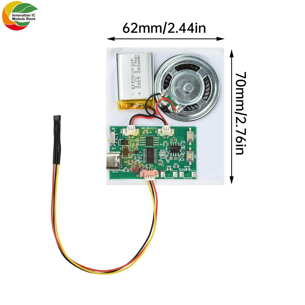 Handmade DIY Recording Module Voice Audio Module For 1D Book And Greeting Card Movement With 8M Capacity Type-c Interface
