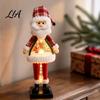Lighted Christmas Figurines LED Figurine, Swirling Glitter Santa Claus Elk Snowman Indoor Holiday Party Decor Decoration with Music for