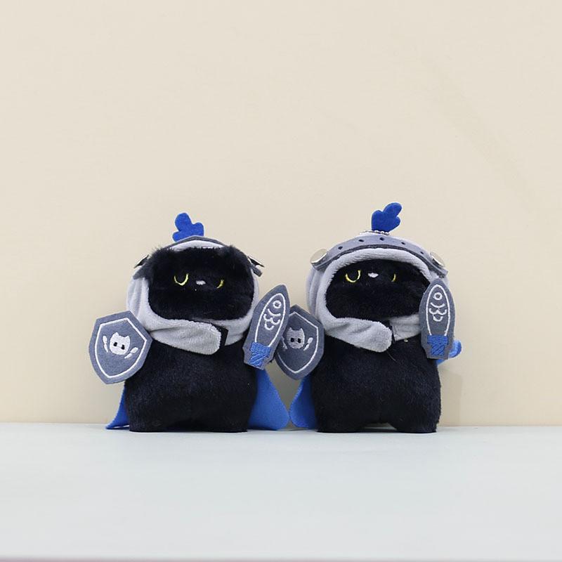 Adorable Knight Cat Plush Toy Cute Cartoon Keychain Soft Pp Cotton Doll Accessory