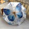 1 PC Automatic Folding Umbrella - Beautiful butterflies Pattern, Portable & Foldable Design with 8 Ribs, Christmas Birthday Gifts