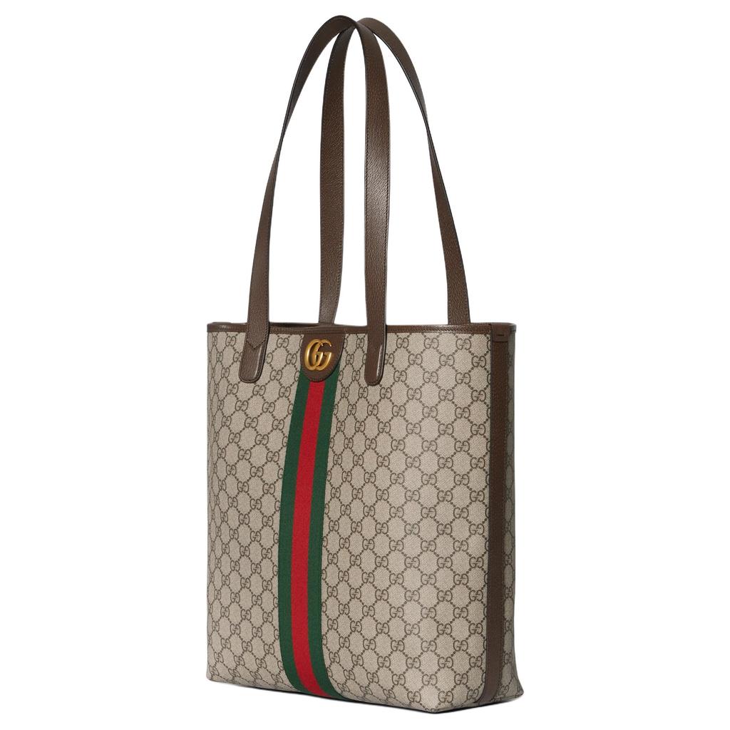 Gucci Ophidia Monogram Coated Fabric Tote Bag Men Tote Bags Beige Brown 834465-FAEOI-9746