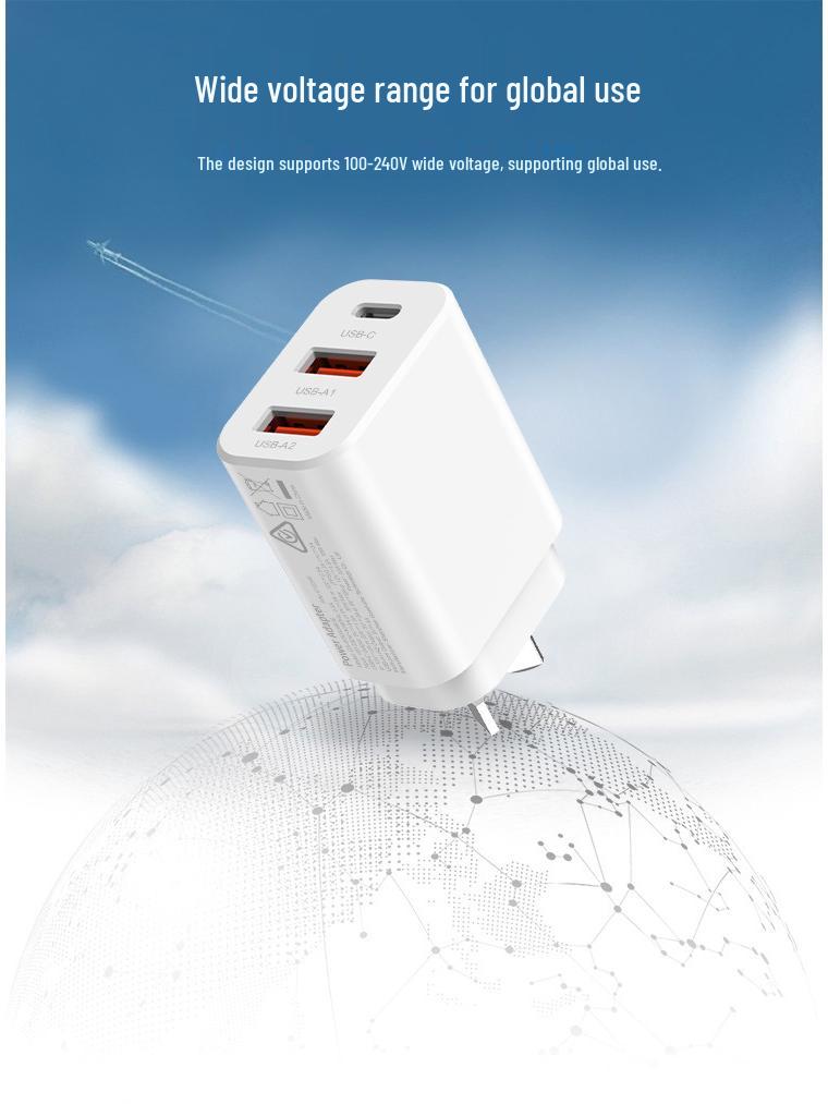 30W SAA Certified PD Multi-Port Charger: 2USB + Type-C