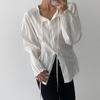 New Arrivals Open Run Women Stripe Open Neck Strap Blouse