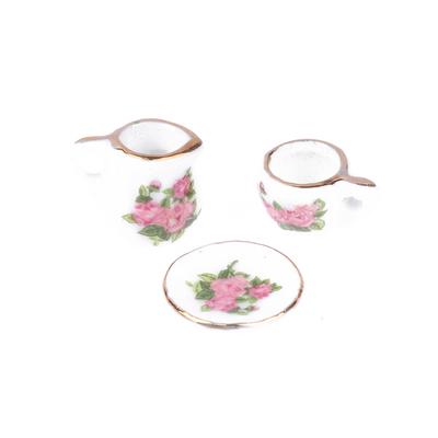 1Ensemble 1:12 Maison de Poupée Miniature Porcelaine Céramique Service à Tasse à Thé Vaisselle Cuisine Maison de Poupée Théière Jouets DIY