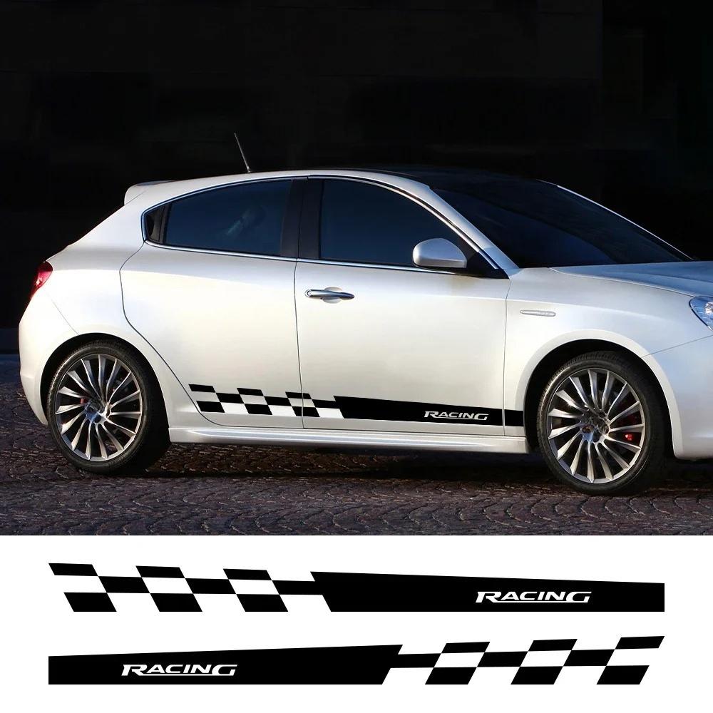 Car Side Skirt Vinyl Film Stickers For Alfa Romeo Giulietta Racing Sport Graphics Automobile Decals Auto SUV Tuning Accessories