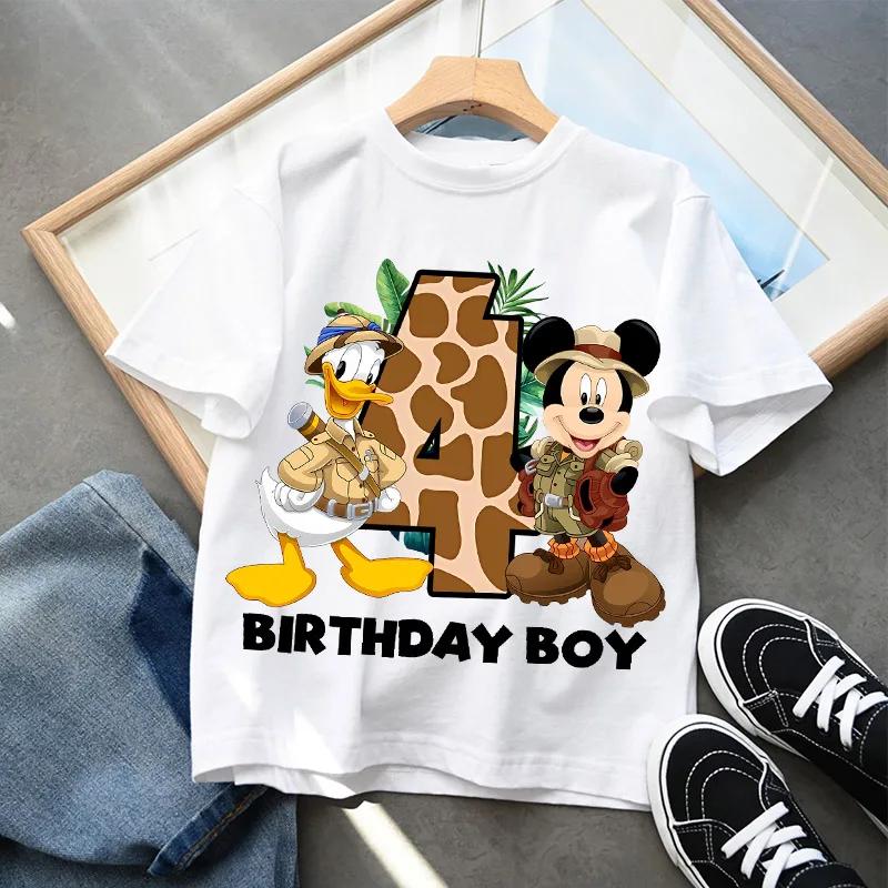 Cute cartoon birthday digital printed summer casual top with T-shirt
