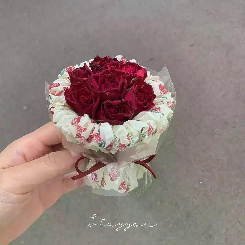 Flower Rose Bouquet Artificial Flower For Christmas Wedding Birthday Party Valentine's Day DIY Gift Home Decoration