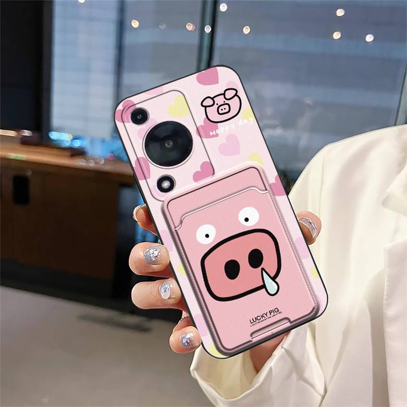 TPU Back Cover Phone Case For Huawei Enjoy70/70S/NOVA Y72 4G Card bag Silicone Card sleeve Anti-dust Fashion Design Cute