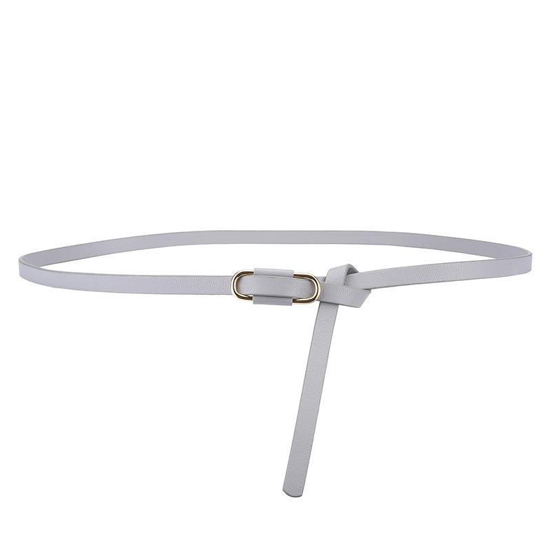 Spring/Summer Women's Simple Dress with Waist-Cinching Leather Belt