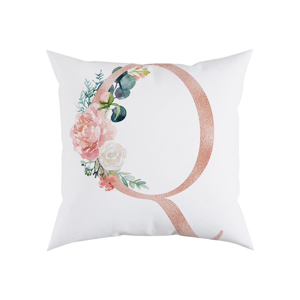 Pillow Sofa Cushion Home Office Cushion Letter Flower Pillow Bedside Backrest Car Pillow Cover