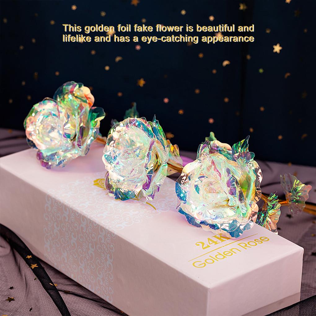 Artificial Flower Golden Foil Rose Wedding Anniversary Flower Party Decoration