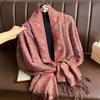 Bohemian Autumn Paisley Cashmere Shawl for Women Jacquard Pashmina Warm Winter Scarves Print Design Lady Foulard Stoles Scarf
