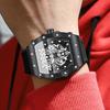 BINBOND Men's Domineering Barrel-Shaped Sports Watch with Curved Hollow Design