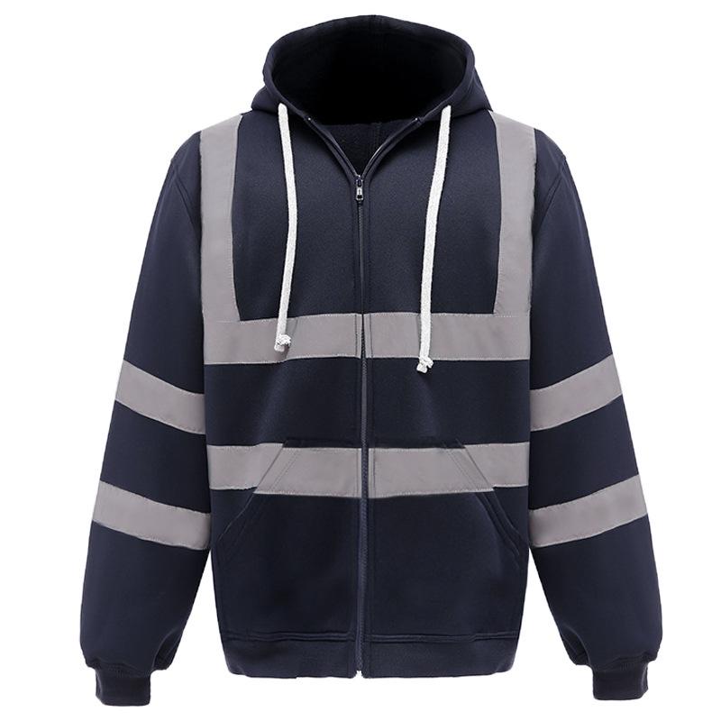 Herbst/Winter Dicke Reflektierende Kapuzenjacke, Outdoor Verkehrssicherheitsausrüstung