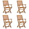 Day and Night - Day and Night Folding Garden Chairs 4 Units Solid Acacia Wood