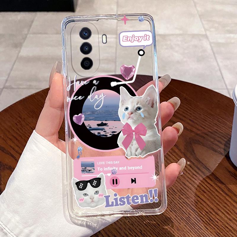 Jelly Casing For Huawei Nova Y70 PLUS/Nova Y70/Nova Y71 Funda Clear Silicone Soft TPU Back Cover Cute Cat Rabbit Protective Case