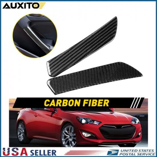 2Pcs Carbon Fiber Inner Door Handle Cover Trim Panel For Genesis Coupe 2013-16