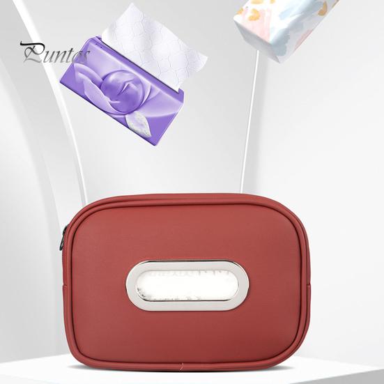 Car Tissue Holder Storage Box Zipper Closure Solid Color Easy To Clean Hanging Paper Towel Storage Box Car Interior Decor