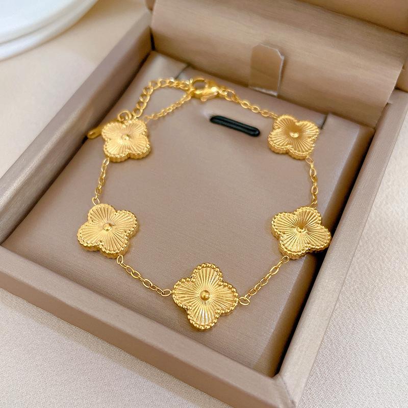 Furnace Real Gold Zircon Hip-Hop Bracelet Gold Fashion Temperament Korean Version Simple Luxury Niche
