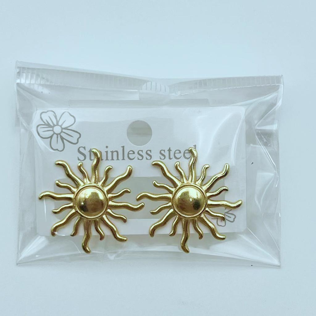 European American Trendy Cross-Border Punk Cold Wind Stainless Steel Earrings Geometric Irregular Drop Fashion Jewelry