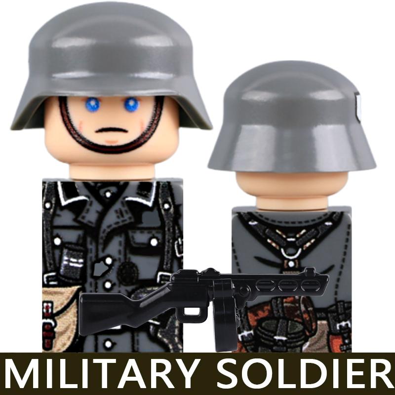 WW2 Military Soldier Figures Building Blocks Army Japanese Warrior Medical Nurse Officer Infantry Helmets UV Printed Bricks Toys