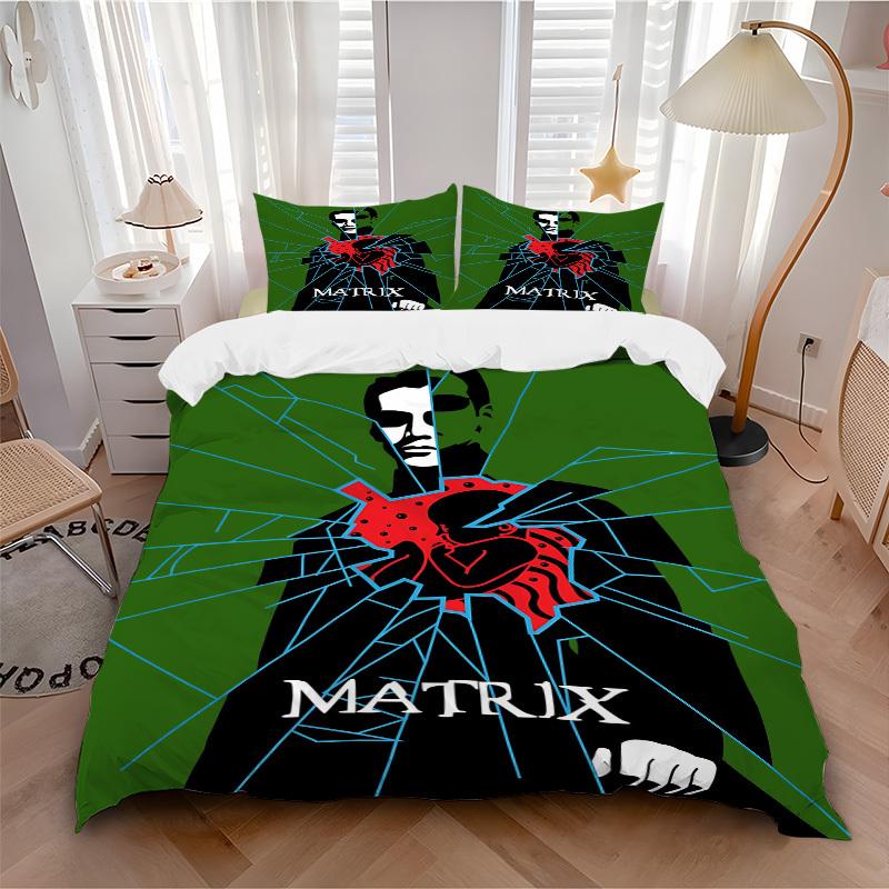 

3pcs The Matrix Bedding Set, Soft Polyester Duvet Cover and Pillowcases Machine Washable Seasons all suitable 50 135x200cm
