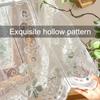 1Pc American Style White Lace Sheer Curtains Hollow Out Short Valance Curtain for Dining Room Kitchen Door Window Home Decor