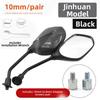 1Pair Black 8mm/10mm Rigth Thread Electric Scooter Rearview Mirror
