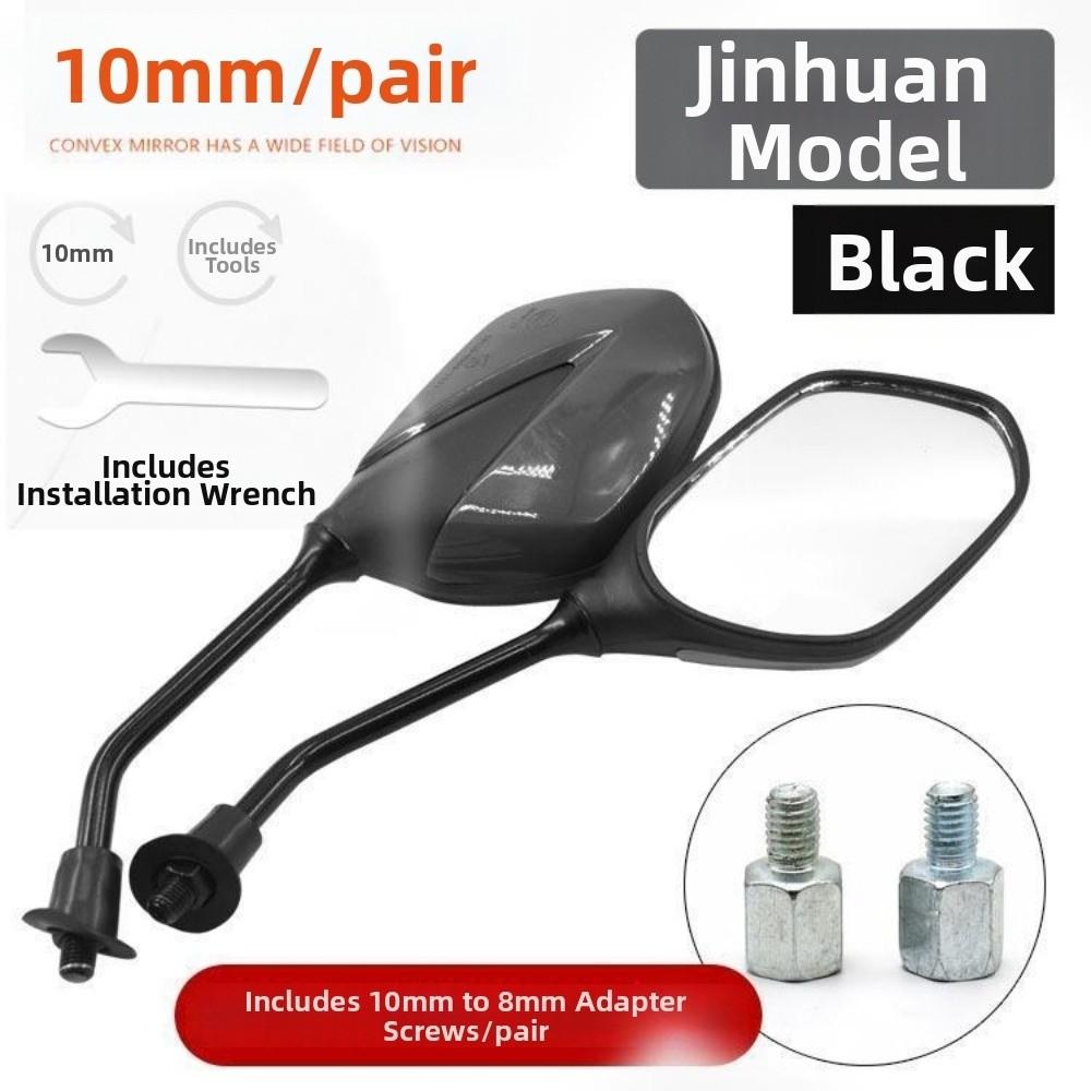 1Pair Black 8mm/10mm Rigth Thread Electric Scooter Rearview Mirror