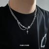 Hip Hop Kryss Stjärna Halsband För Män Kvinnor Titanstål Kristallkula Tröjkedja Unisex Trendiga Gatuaccessoarer