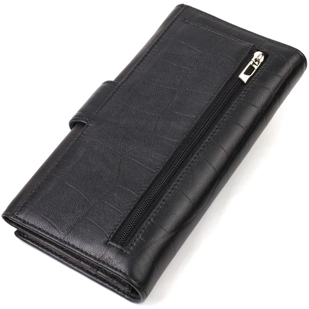 Klasická vertikální pánská peněženka z pravé kůže s ražbou CANPELLINI 21836 Black