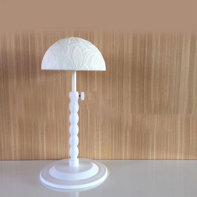 Practical Plastic Wig Stand with Adjustable Height Hat Display for Easy Storage and Travel Suitable for All Wig Types