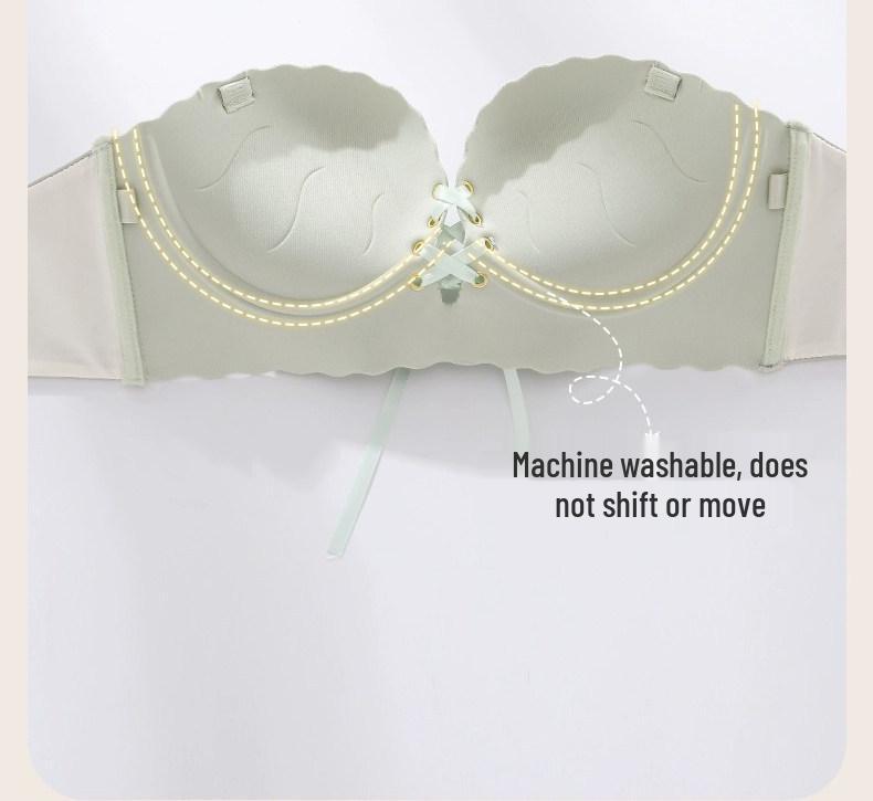 Women's Strapless Push-Up Bandeau Bra, Non-Slip, Seamless, for Small Busts