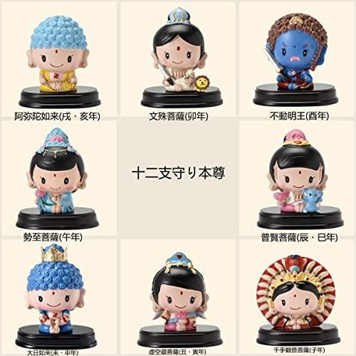 Cute Miniature Buddha Statue, Seishi Bodhisattva, Zodiac Guardian Deity, 75mm, Feng Shui, Good Luck, Buddhist Statue, Collectible, Resin, Pray, Protec