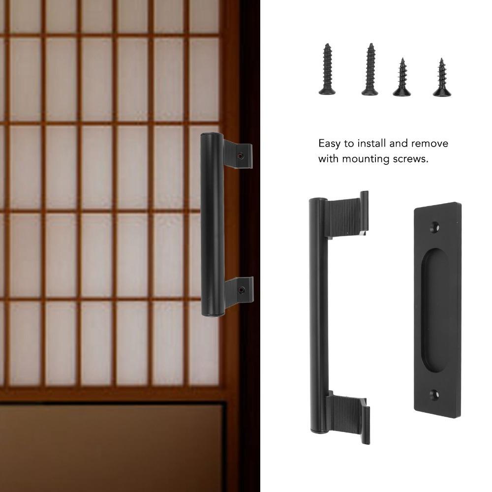 Black Barn Door Handle Durable Glass Door Pull Modern Sliding Door Handle  Balcony