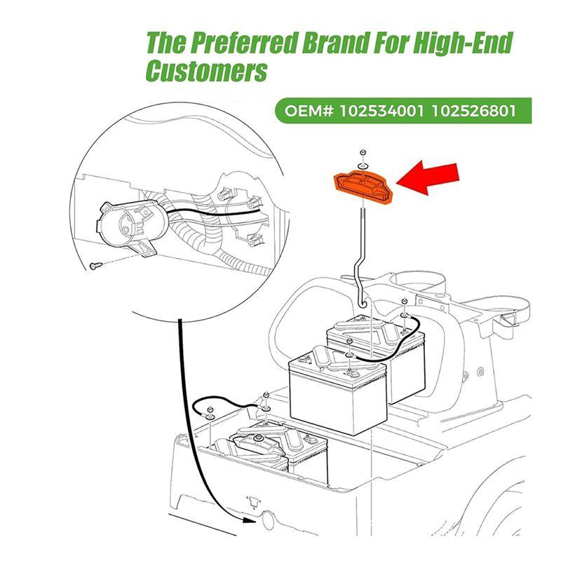 A30F-Battery Hold Down Plate With Rods Kit For Club Car Precedent 2004-2009 48V Electric Golf Cart, 102534001 102526801