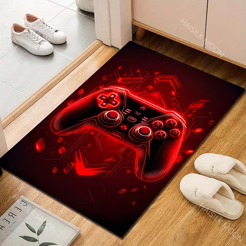 Multiple sizes Glowing red gaming controller Carpet for Living Room Bedroom Sofa Home Decor Rus Non-slip Floor Mat Luxury Gift