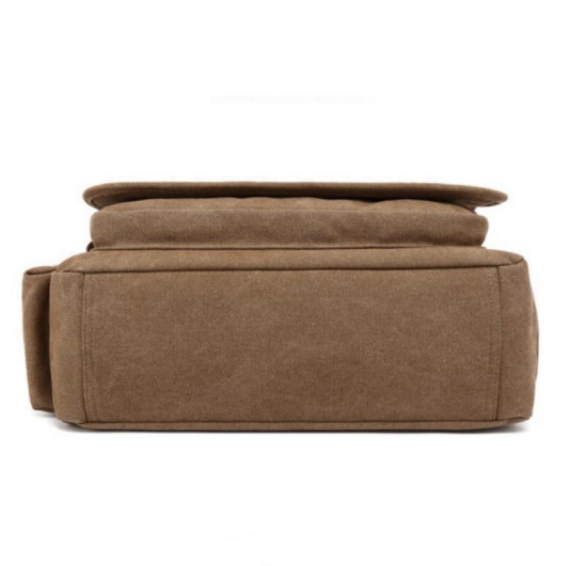 AUGUR Geantă clasică pentru bărbați, de culoare solidă, geantă retro din pânză de afaceri, care poate pune laptopul, geantă practică multifuncțională cu orificiu pentru căști