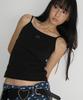 RONRON Simple Logo Point Sleeveless Black