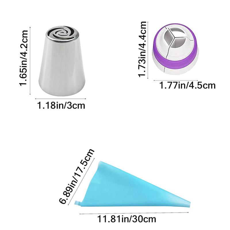 7/11Pcs/Set Russian Tulip Icing Piping Nozzles Stainless Steel Flower Cream Pastry Tips Nozzles Cake Decorating Tools