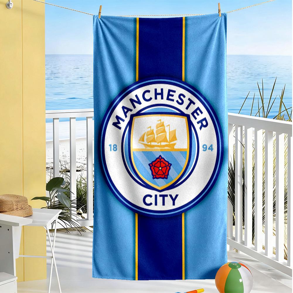 First Place Manchester City Fc Logo Beach Towel Soft Durable Quick-Dry Comfortable Lightweight