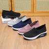 Women Slip on Walking Shoes Air Cushion Sneakers Pink Grey Black Blue Elevator Platform Orthopedic Socks Shoes Plus Size
