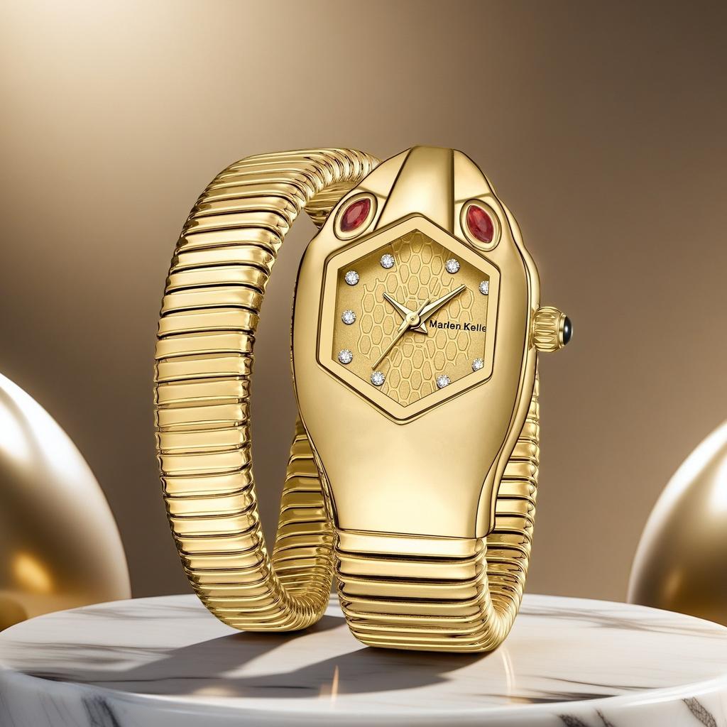 Watches Women Luxury Diamond Unique Snake Shape Waterproof Quartz Ladies Watch Clock