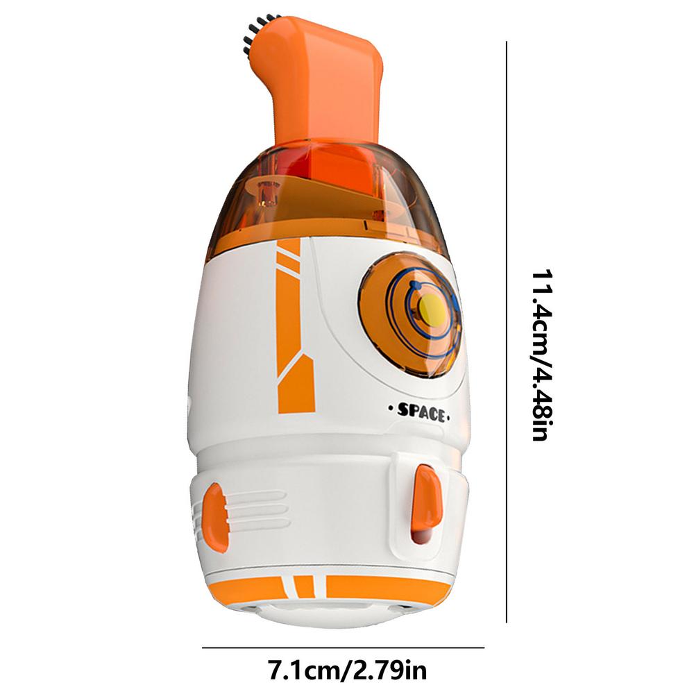 Portable Desktop Dust Cleaner Cartoon Rocket Vacuum Cleaner Multi-Functional Desktop Cleaning Too For Removing Debris Paper
