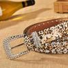 Gothic Rivet Waistband PU Leather Spicy Girls Belt Fashion Rhinestone Belt  For Jeans
