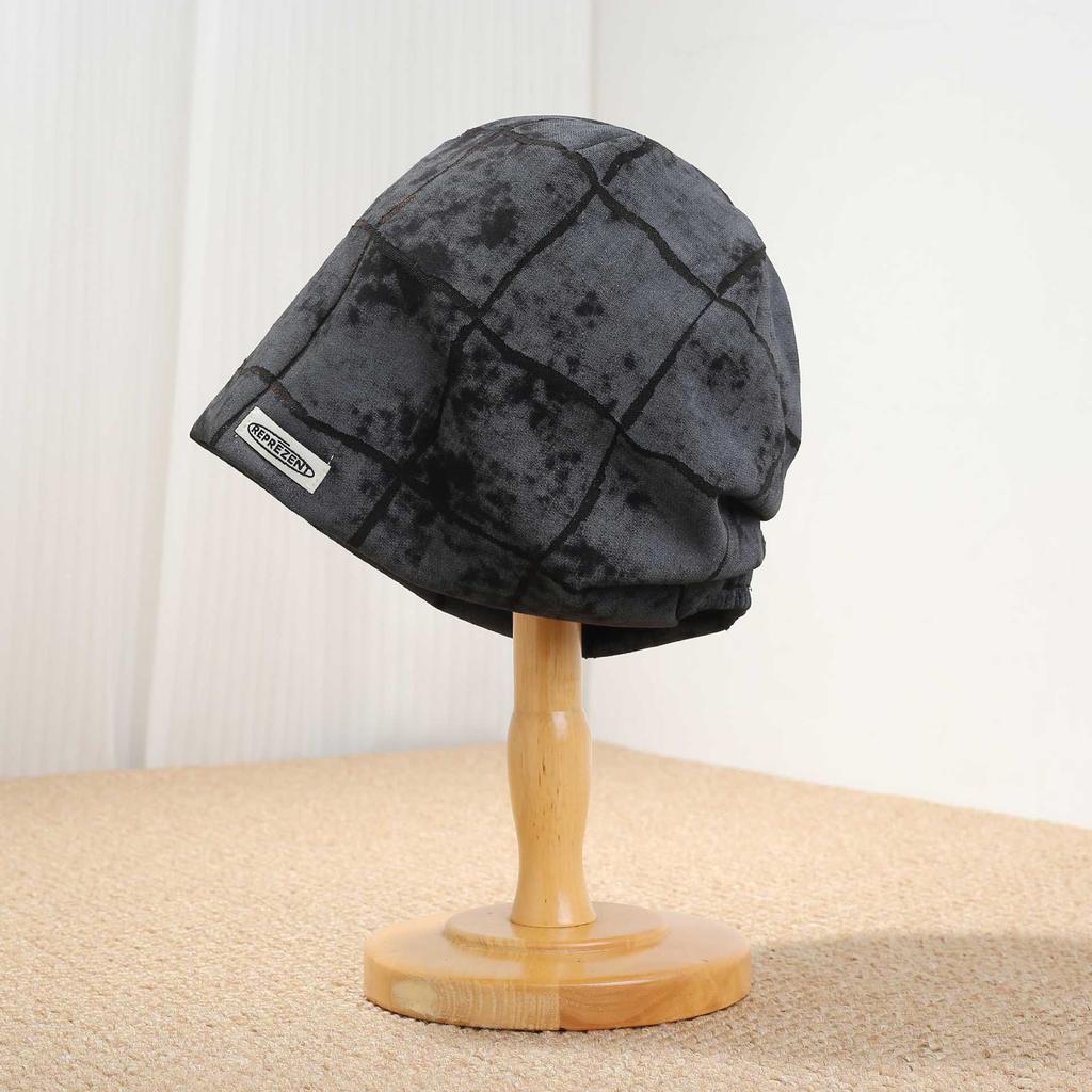 Niche Tie-dye Cold Hat Street Cool Wasteland Wind Smudging Pile Hat Showing Face Small Bag Head Hat Woman