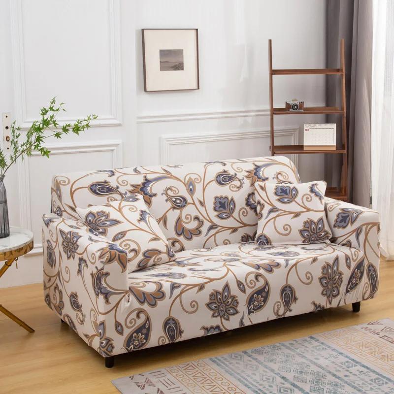 LANMOLIFE-Bezug Bedruckte Sofabezüge Elastische Universal-Sofabezüge Geeignet für 1/2/3/4-Sitzer-Möbelschutz-Sofabezug