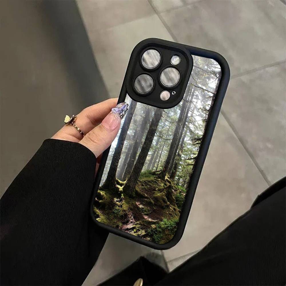 Forest Beach Sunrise Mountains Nature Phone Case For iPhone 11 12 13 14 15 16 17 Pro Max Shockproof Soft TPU Back Cover